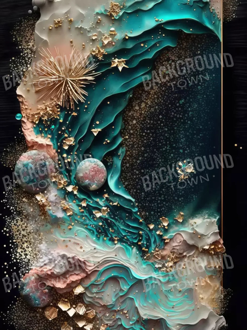 Seaside Abstract 8X10 Fleece ( 96 X 120 Inch ) Backdrop