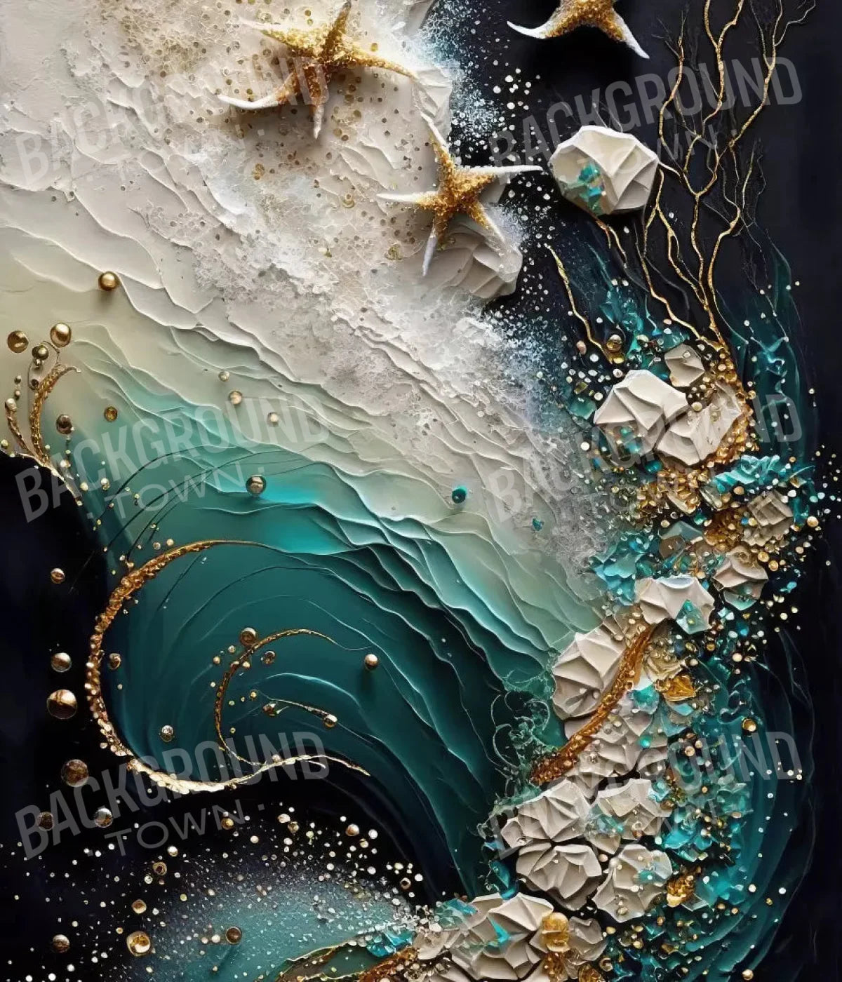 Seaside Abstract Dark 10X12 Ultracloth ( 120 X 144 Inch ) Backdrop