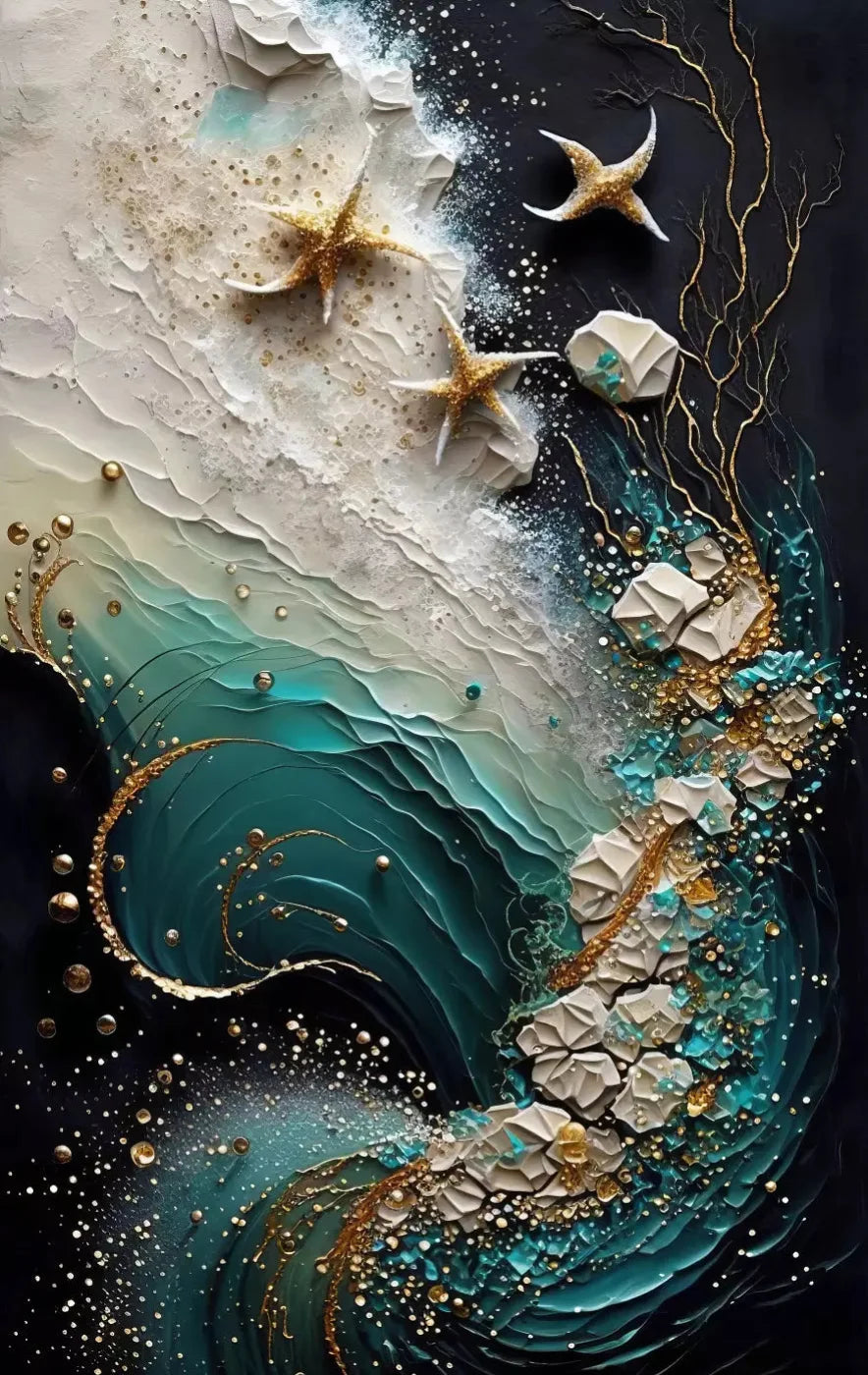 Seaside Abstract Dark 10X16 Ultracloth ( 120 X 192 Inch ) Backdrop