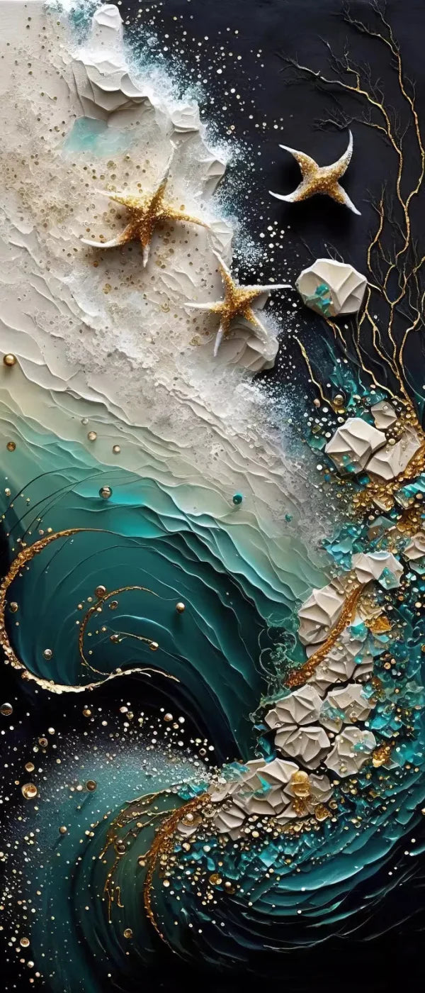 Seaside Abstract Dark 5X12 Ultracloth For Westcott X-Drop ( 60 X 144 Inch ) Backdrop