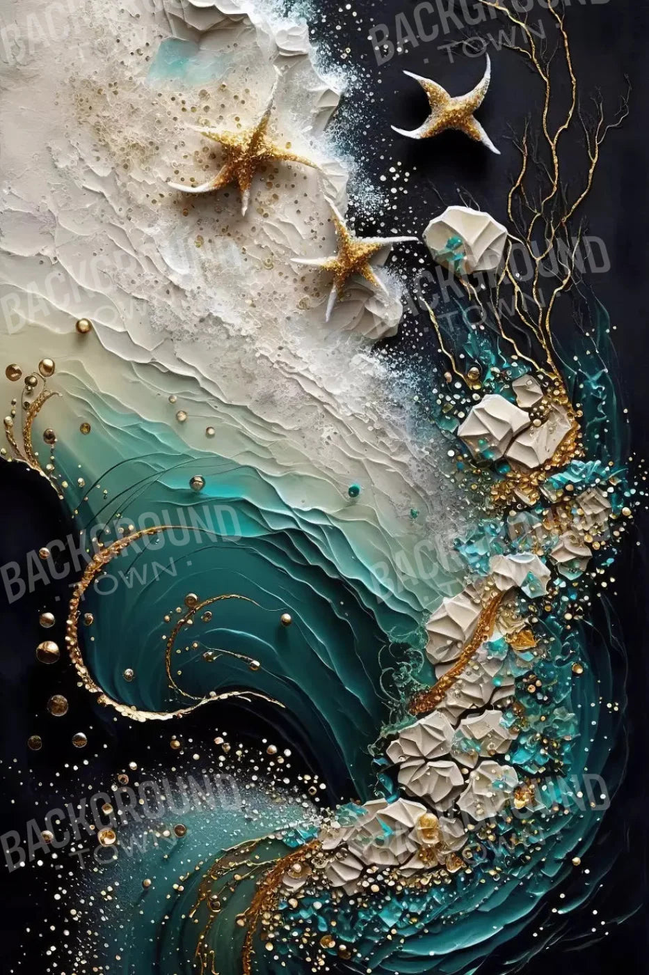 Seaside Abstract Dark 5X8 Ultracloth ( 60 X 96 Inch ) Backdrop