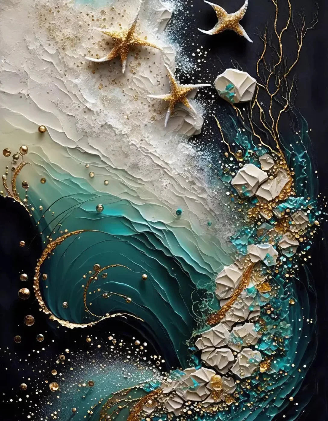 Seaside Abstract Dark 6X8 Fleece ( 72 X 96 Inch ) Backdrop