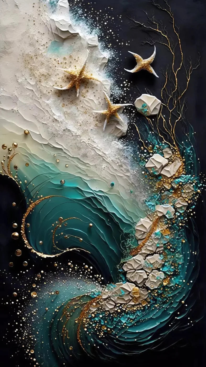 Seaside Abstract Dark 8X14 Ultracloth ( 96 X 168 Inch ) Backdrop