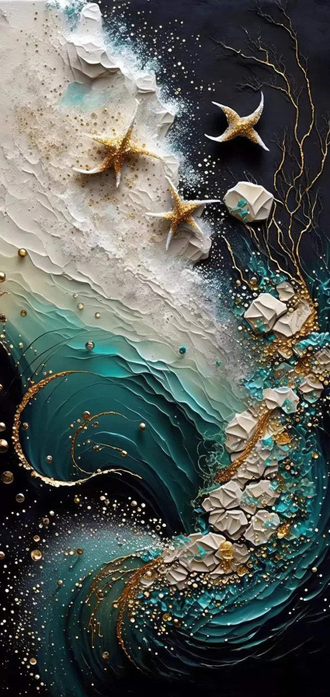 Seaside Abstract Dark 8X16 Ultracloth ( 96 X 192 Inch ) Backdrop