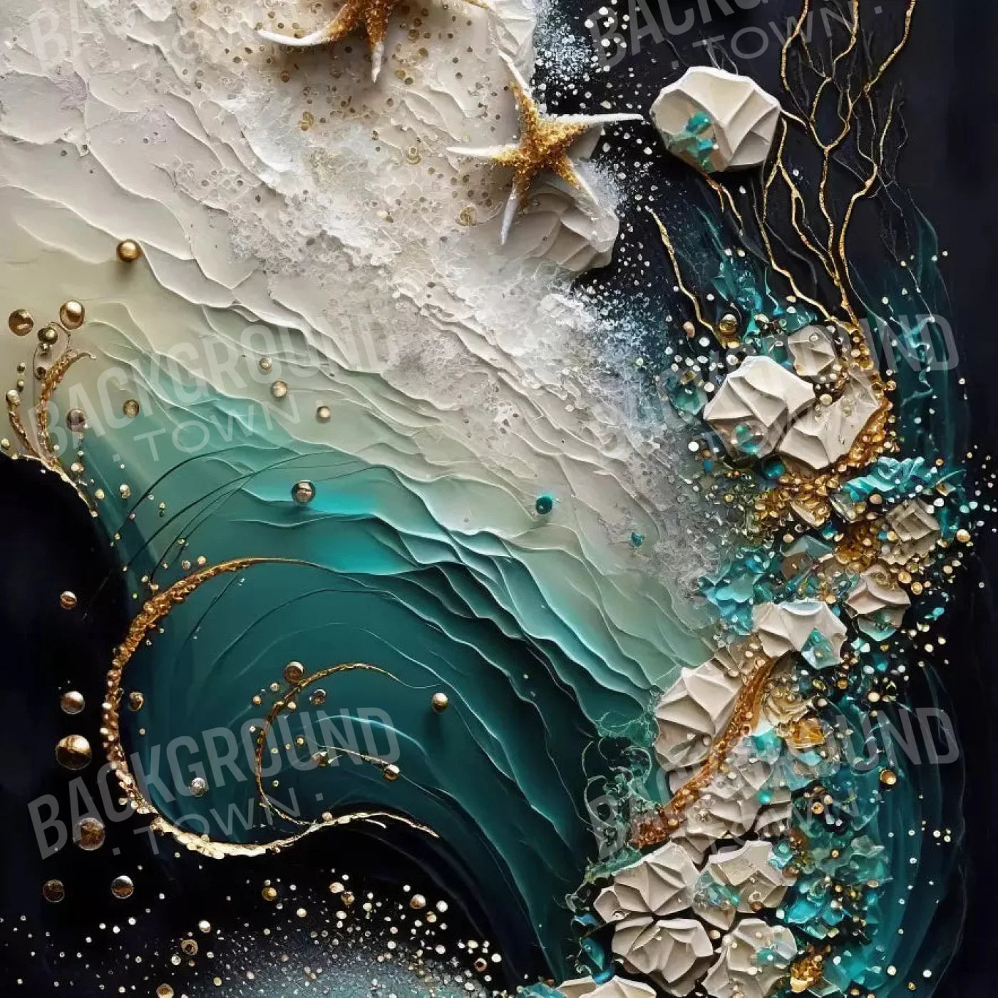 Seaside Abstract Dark 8X8 Fleece ( 96 X Inch ) Backdrop