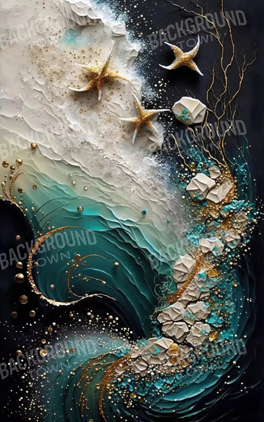 Seaside Abstract Dark 9X14 Ultracloth ( 108 X 168 Inch ) Backdrop