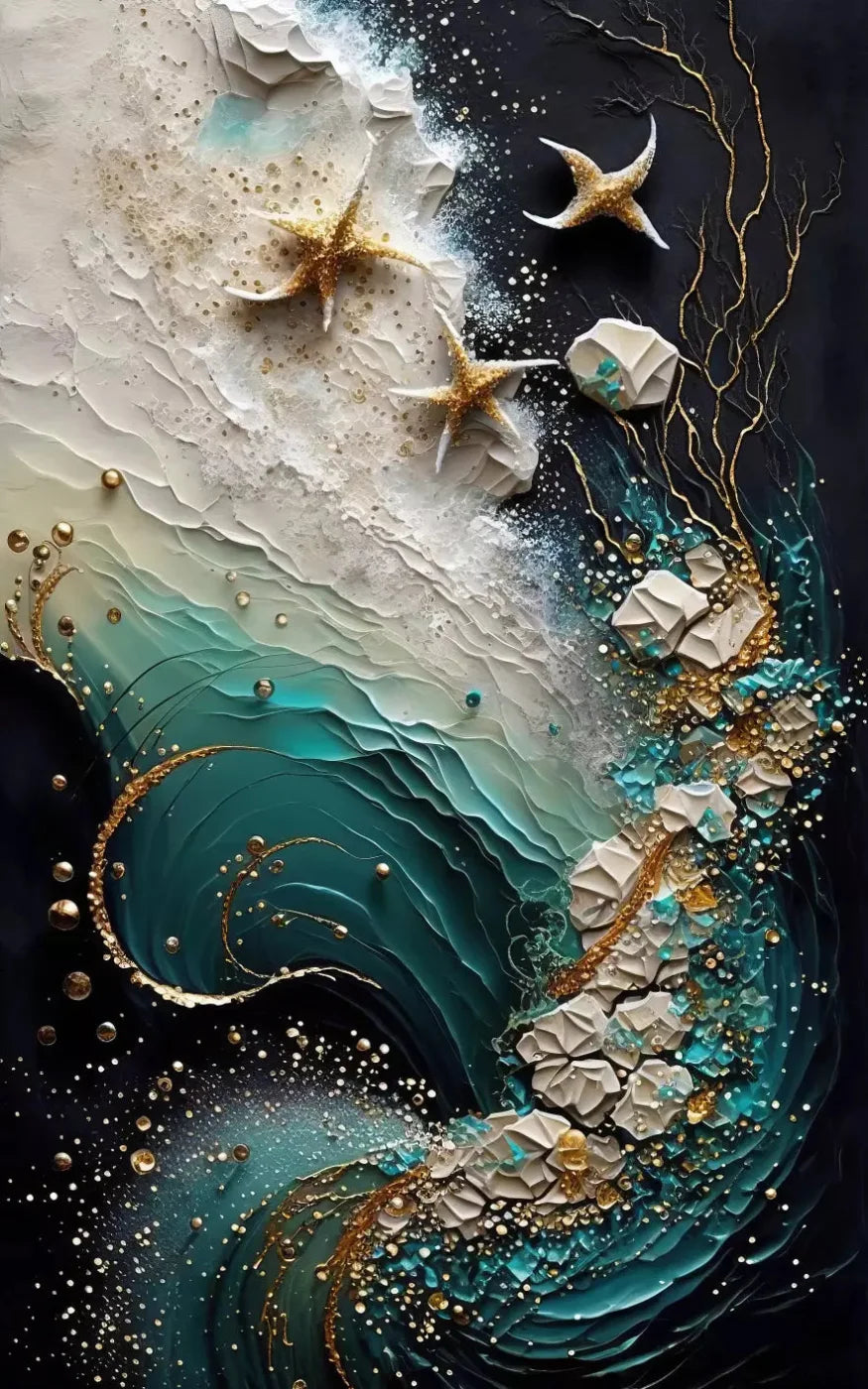 Seaside Abstract Dark 9X14 Ultracloth ( 108 X 168 Inch ) Backdrop