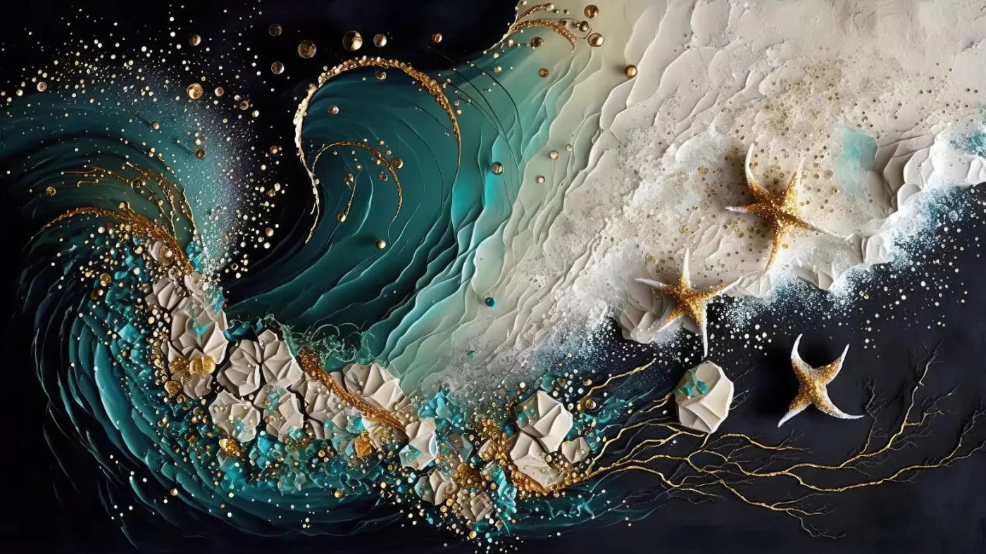 Seaside Abstract Dark H 14X8 Ultracloth ( 168 X 96 Inch ) Backdrop