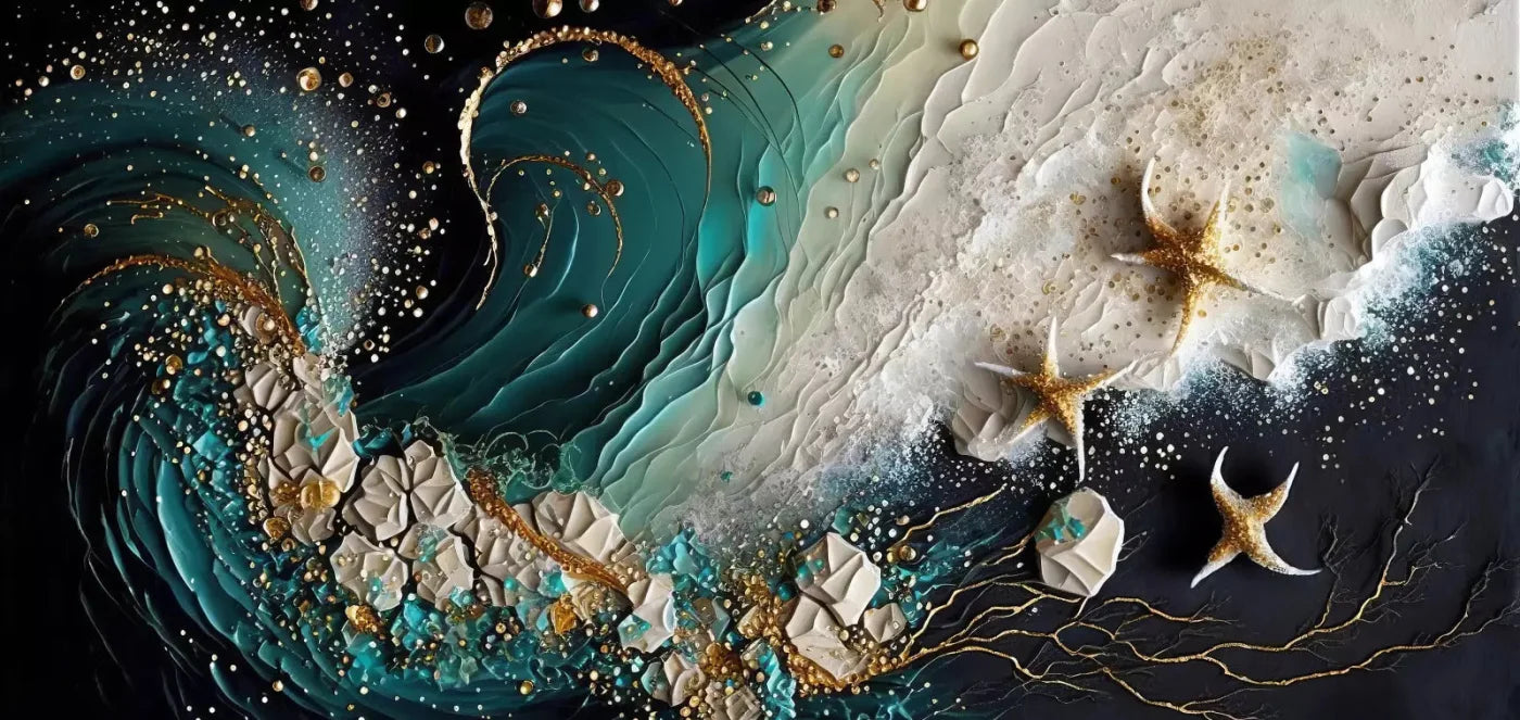 Seaside Abstract Dark H 16X8 Ultracloth ( 192 X 96 Inch ) Backdrop