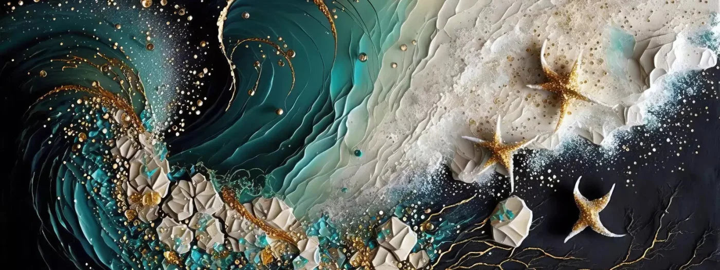 Seaside Abstract Dark H 20X8 Ultracloth ( 240 X 96 Inch ) Backdrop