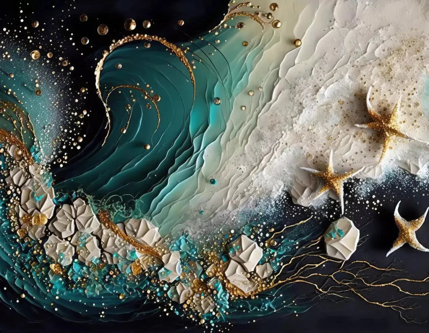 Seaside Abstract Dark H 8X6 Fleece ( 96 X 72 Inch ) Backdrop