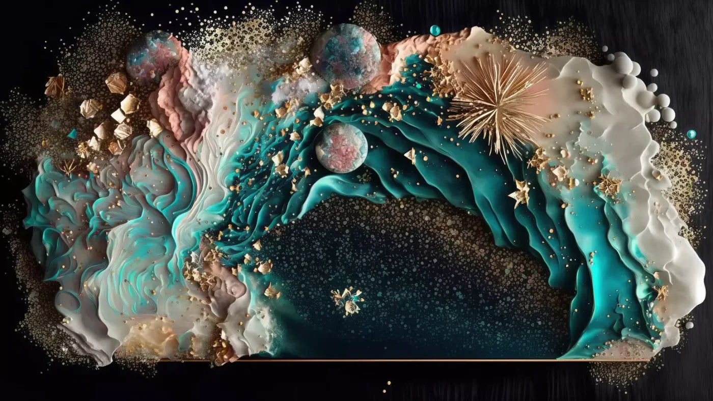 Seaside Abstract H 14X8 Ultracloth ( 168 X 96 Inch ) Backdrop