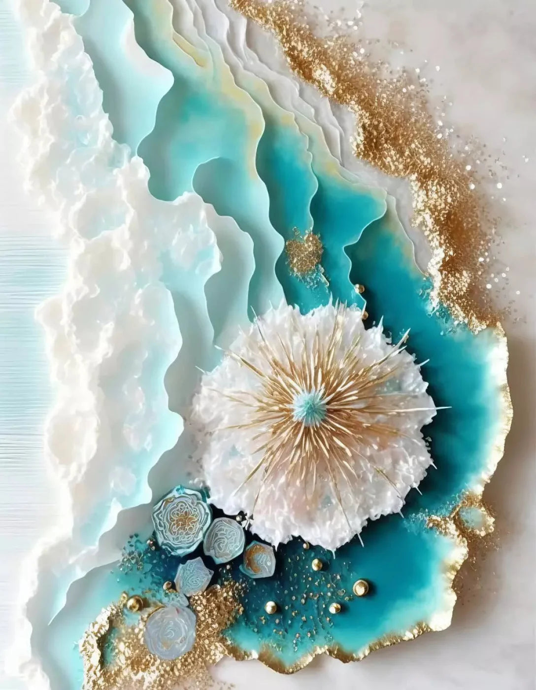 Seaside Abstract Light 6X8 Fleece ( 72 X 96 Inch ) Backdrop