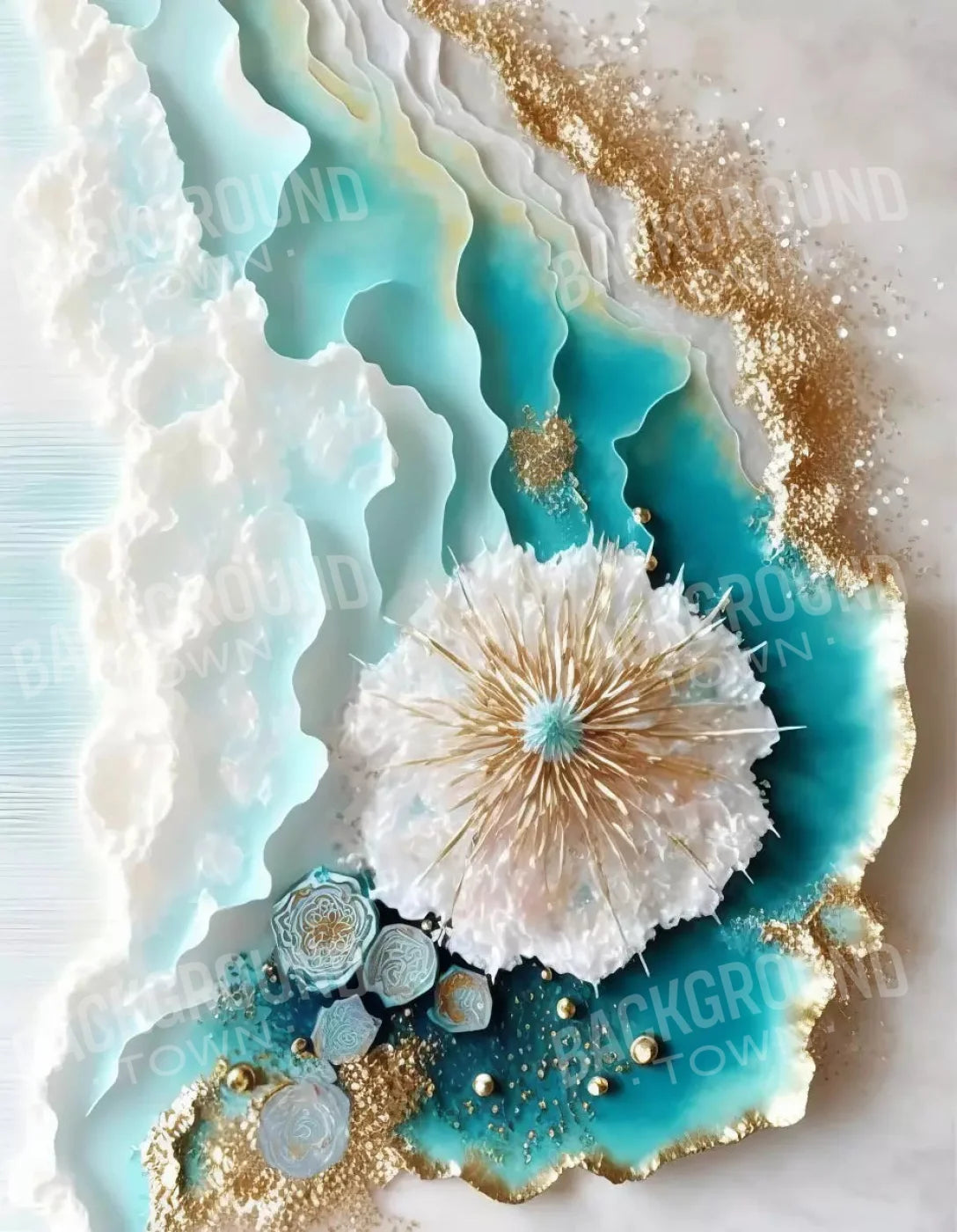 Seaside Abstract Light 6X8 Fleece ( 72 X 96 Inch ) Backdrop