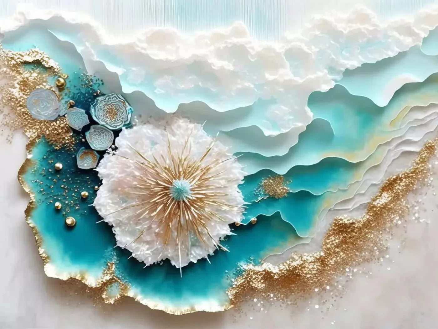 Seaside Abstract Light H 68X5 Fleece ( 80 X 60 Inch ) Backdrop