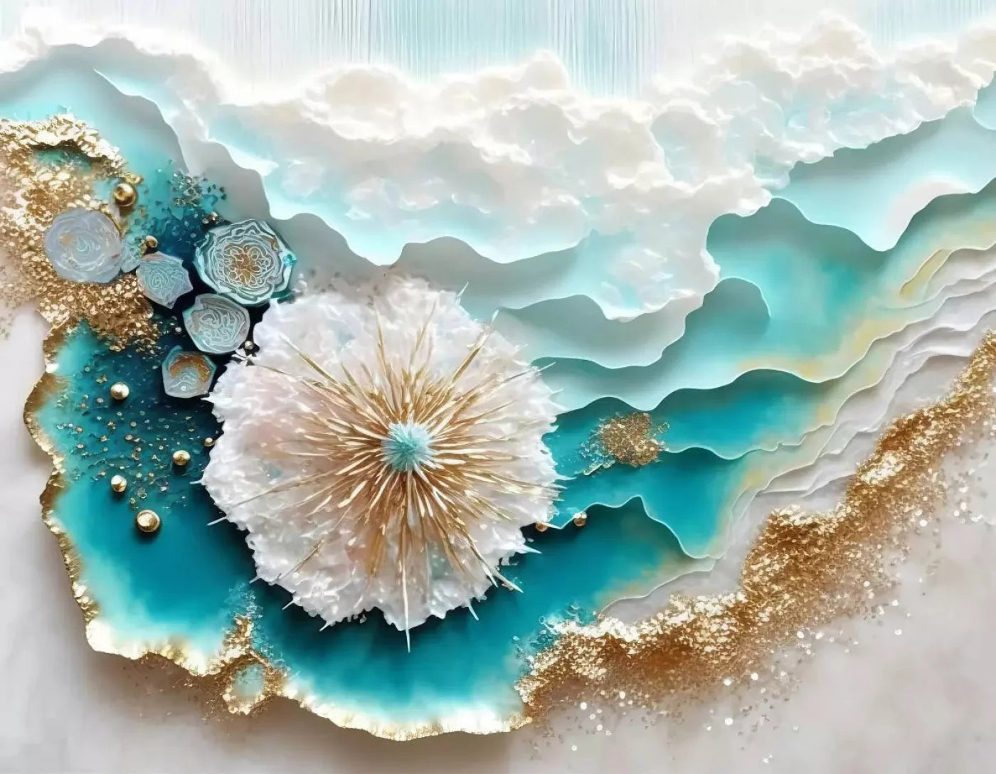 Seaside Abstract Light H 8X6 Fleece ( 96 X 72 Inch ) Backdrop