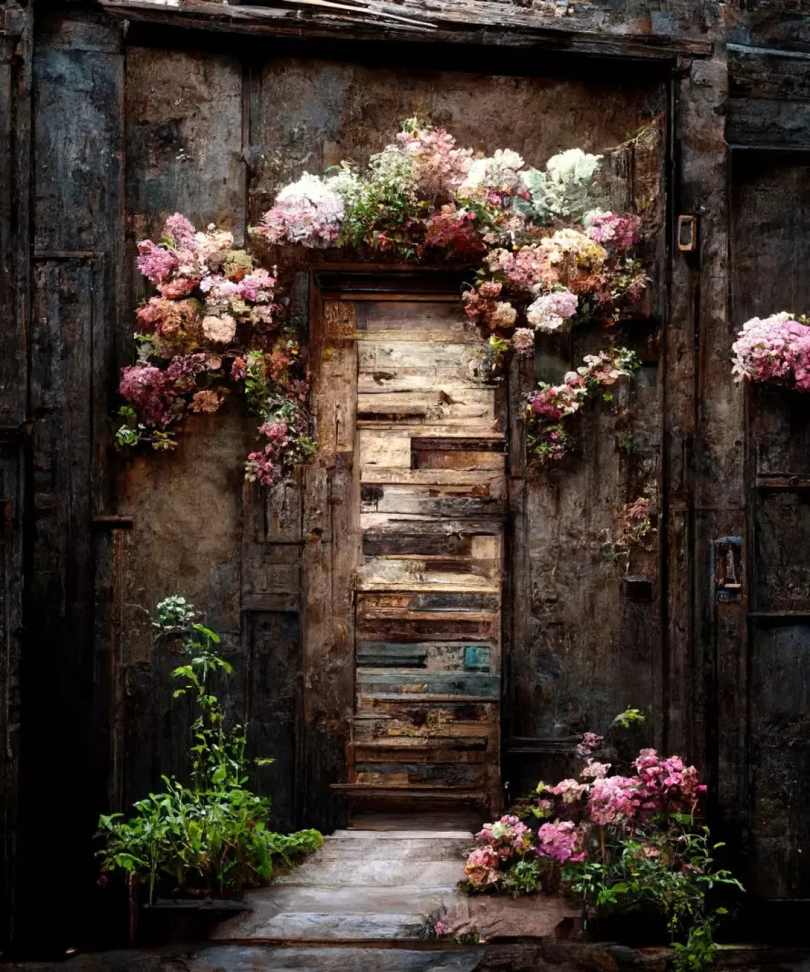 Secluded Pink Flowers 10’X12’ Ultracloth (120 X 144 Inch) Backdrop