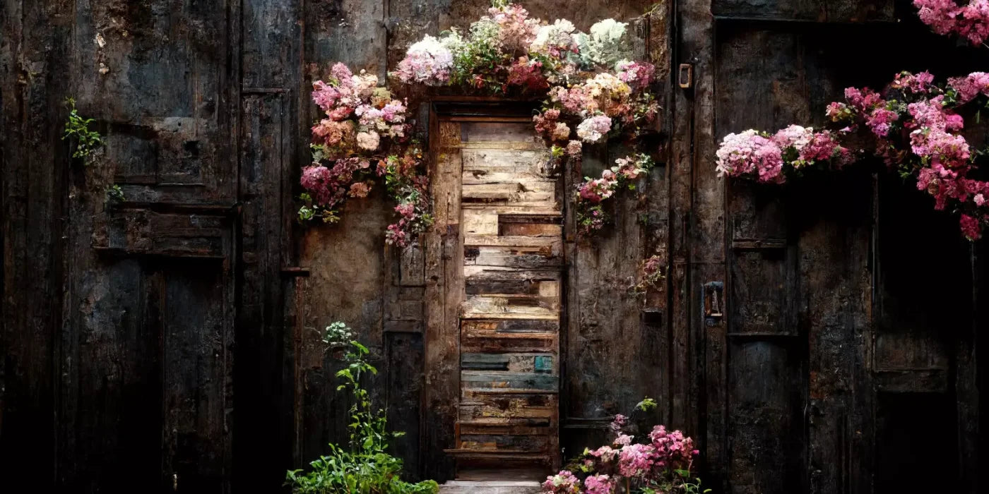 Secluded Pink Flowers 16’X8’ Ultracloth (192 X 96 Inch) Backdrop