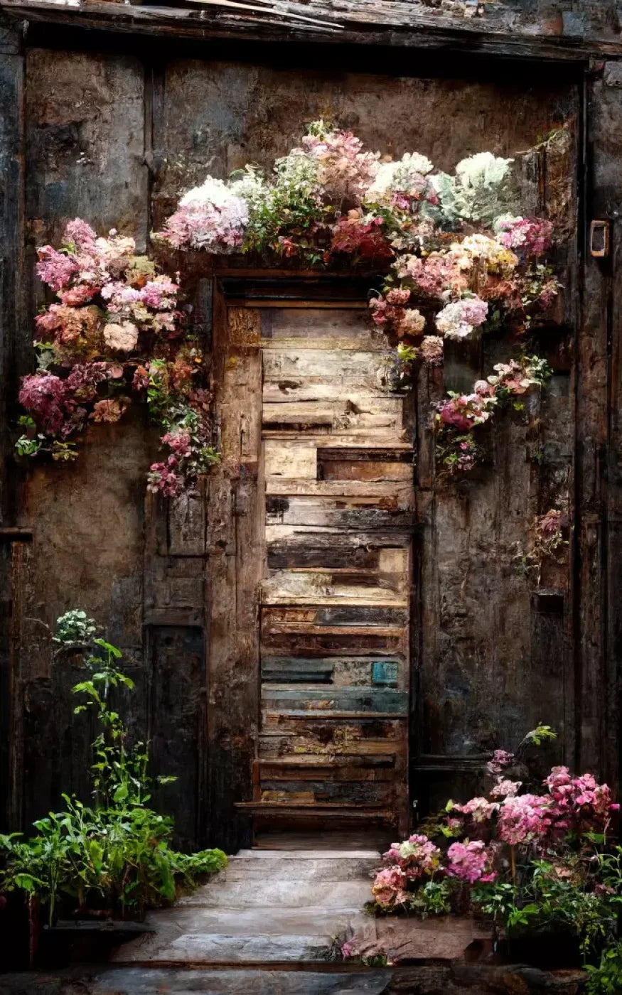 Secluded Pink Flowers 5’X8’ Ultracloth (60 X 96 Inch) Backdrop
