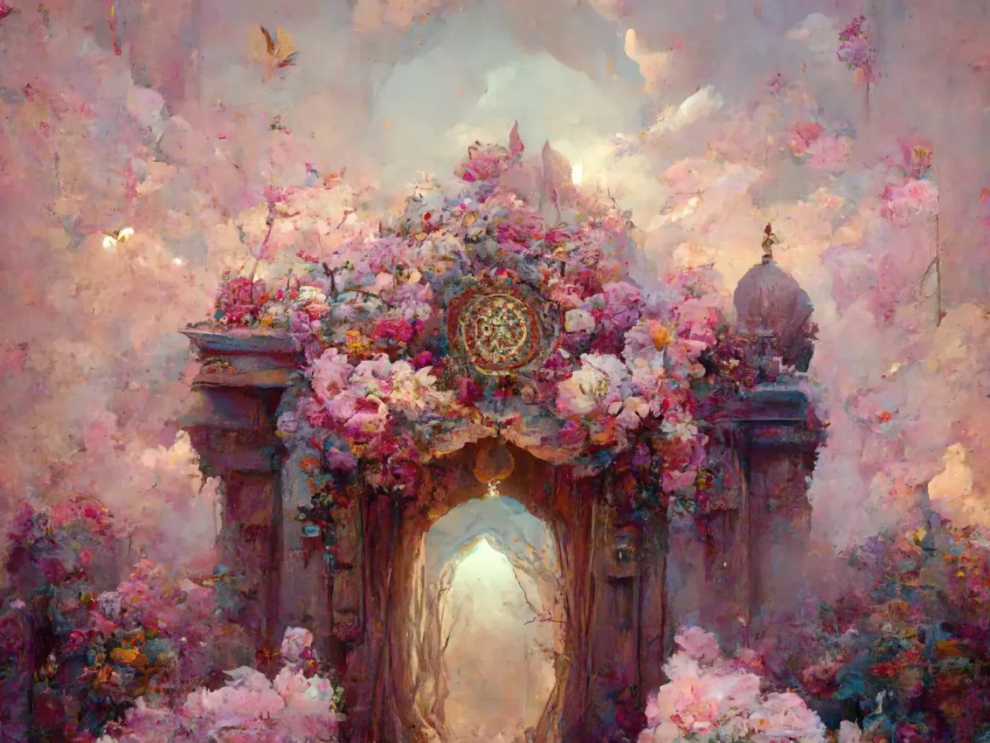 Secret Garden Entrance 8’X6’ Fleece (96 X 72 Inch) Backdrop