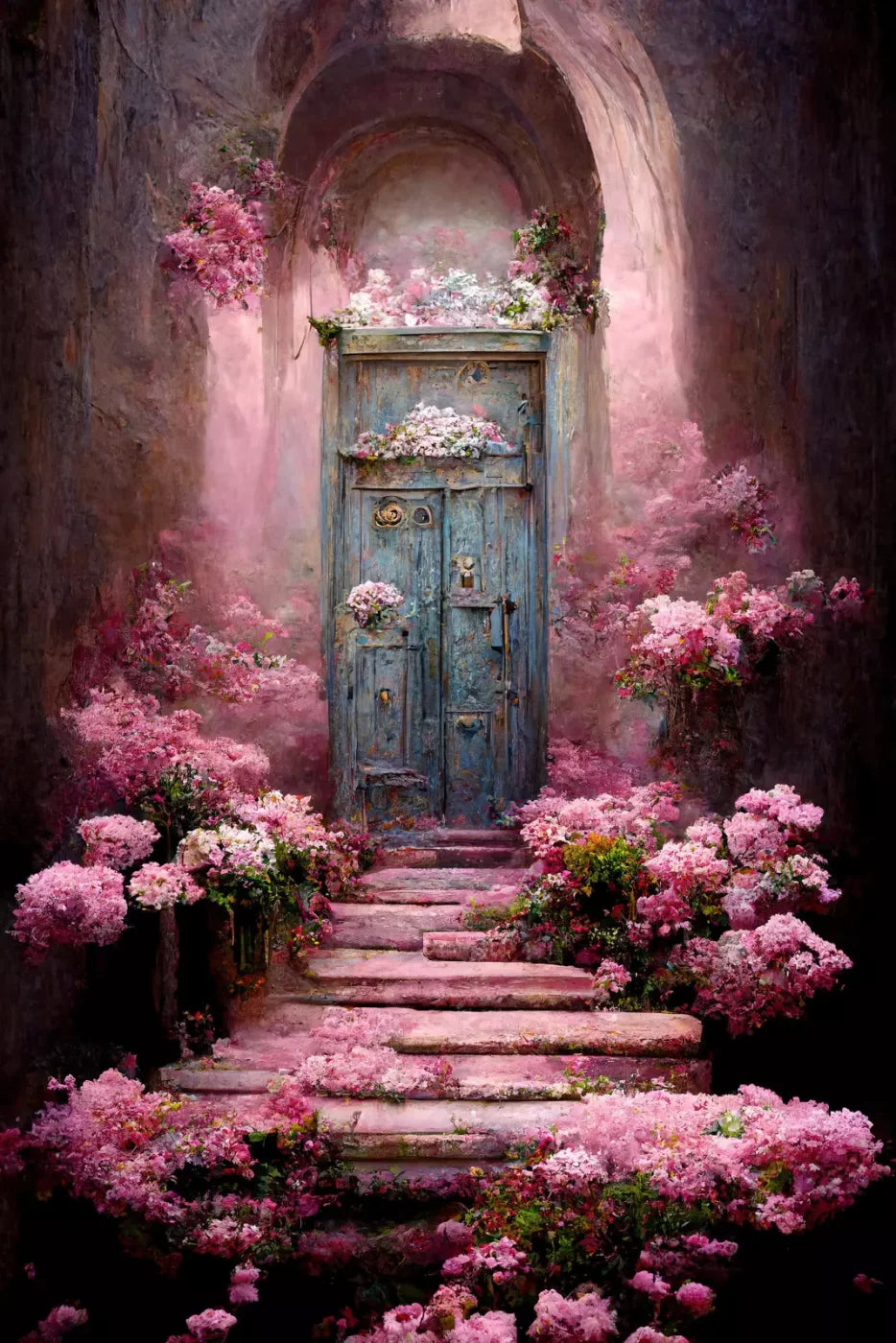 Secret Pink Garden 5X8 Ultracloth ( 60 X 96 Inch ) Backdrop