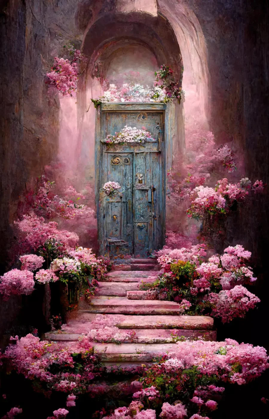 Secret Pink Garden 8X12 Ultracloth ( 96 X 144 Inch ) Backdrop