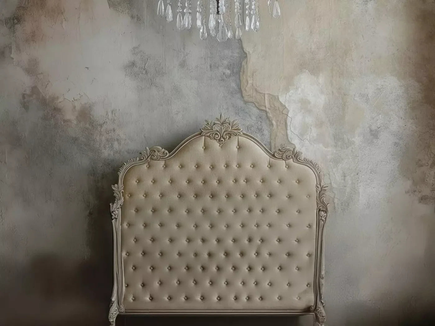 Shabby Chic Bedroom Wall Iv 8’X6’ Fleece (96 X 72 Inch) Backdrop