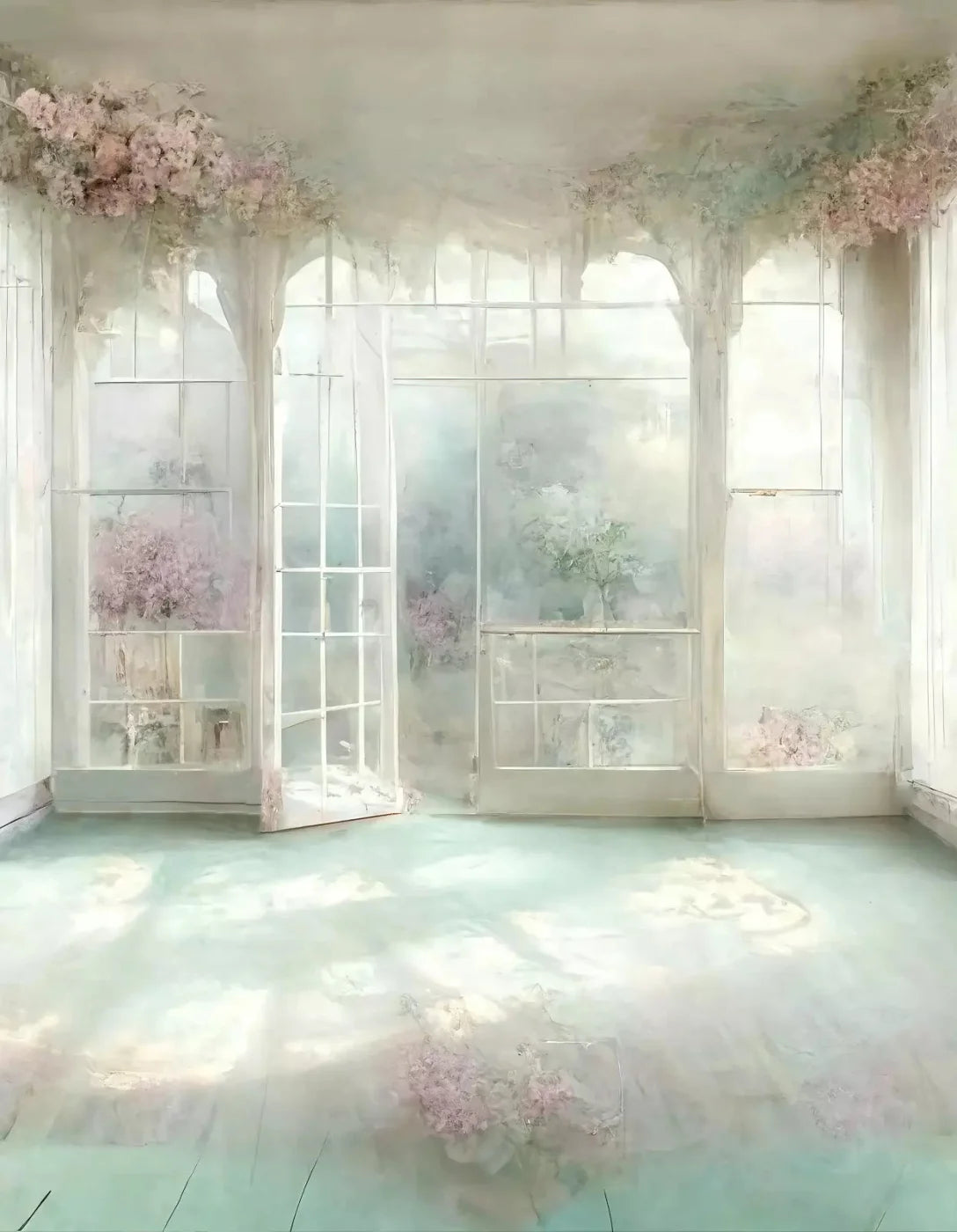 Shabby Chic Sunroom I 6X8 Fleece ( 72 X 96 Inch ) Backdrop
