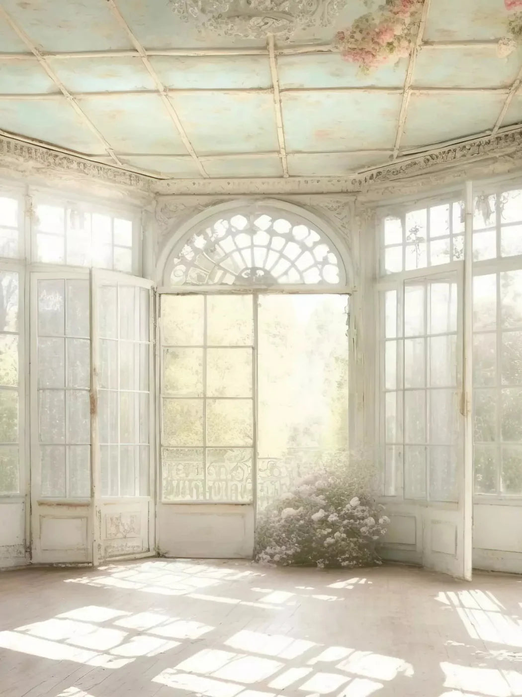 Shabby Chic Sunroom Ii 8X10 Fleece ( 96 X 120 Inch ) Backdrop