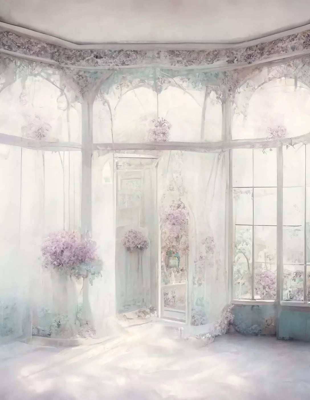 Shabby Chic Sunroom V 6’X8’ Fleece (72 X 96 Inch) Backdrop