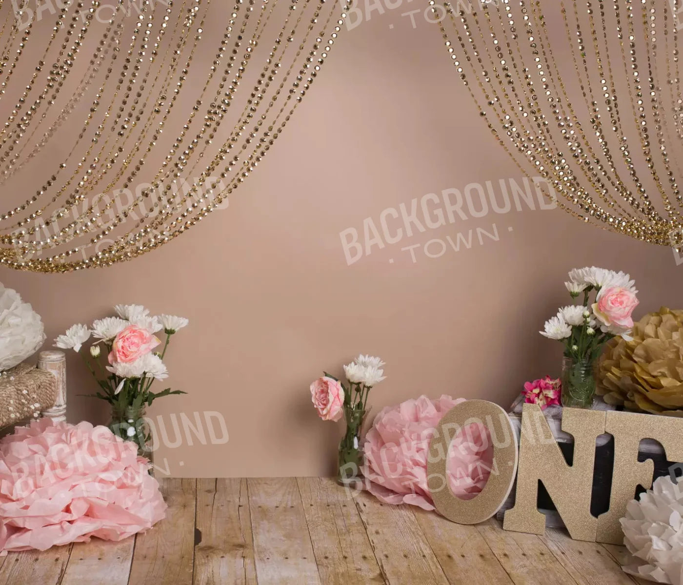 Shabby Pink One 12X10 Ultracloth ( 144 X 120 Inch ) Backdrop