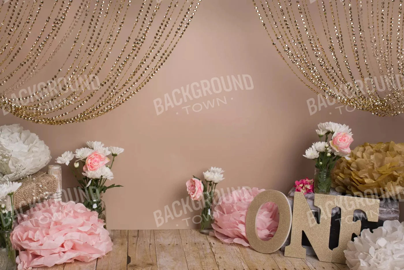 Shabby Pink One 8X5 Ultracloth ( 96 X 60 Inch ) Backdrop