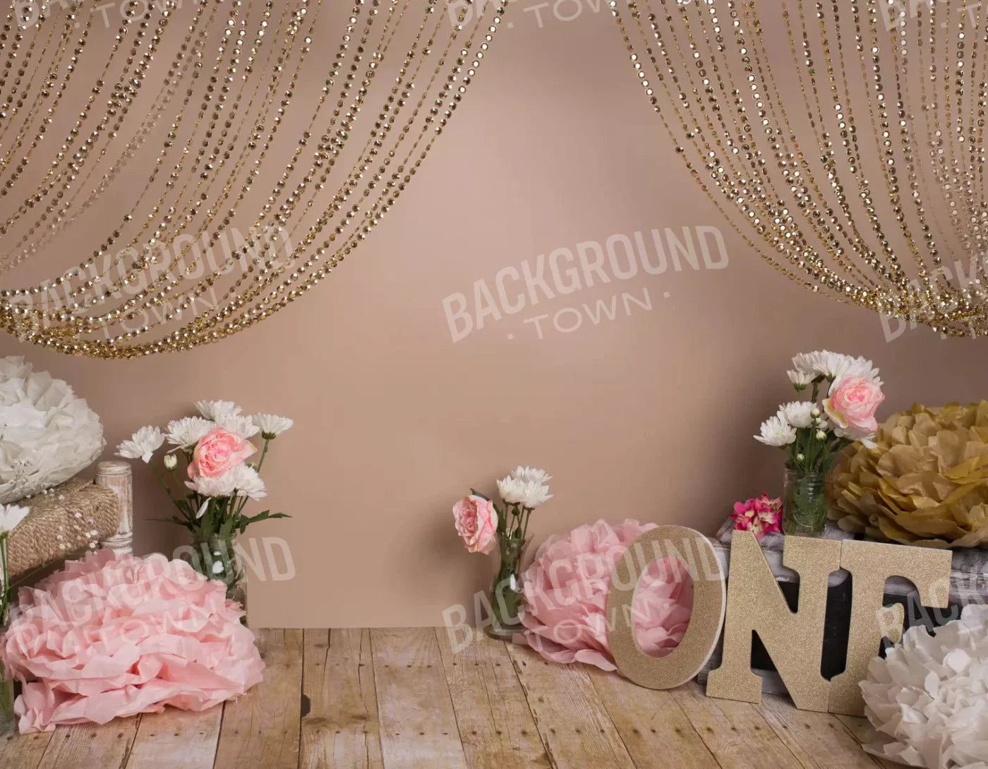 Shabby Pink One 8X6 Fleece ( 96 X 72 Inch ) Backdrop
