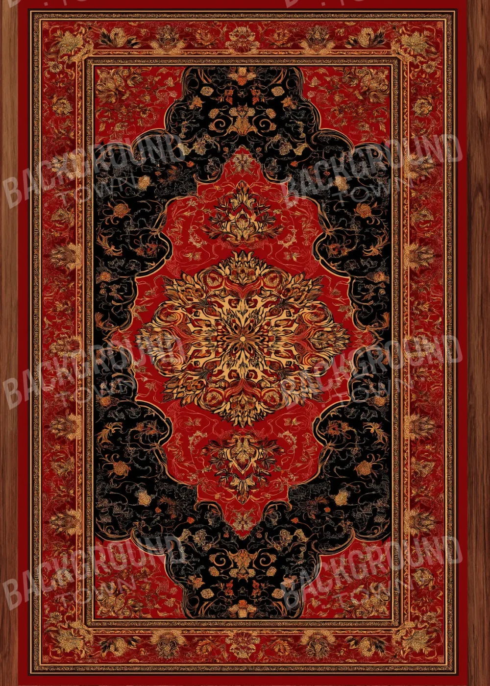 Shahs Floral Crest RubberMat Floor 5’x7’ RubberMat Floor (60 x 84 inch) Backdrop