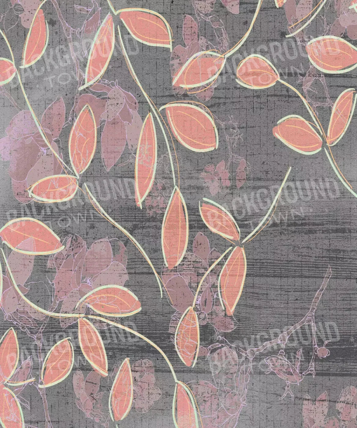 Gray Floral Backdrop for Photography