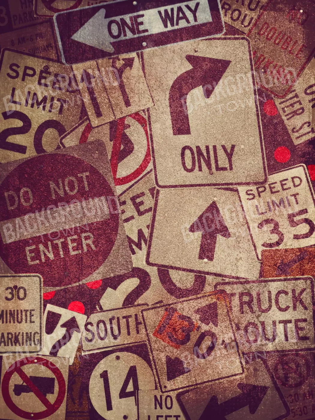 Signs 5X68 Fleece ( 60 X 80 Inch ) Backdrop