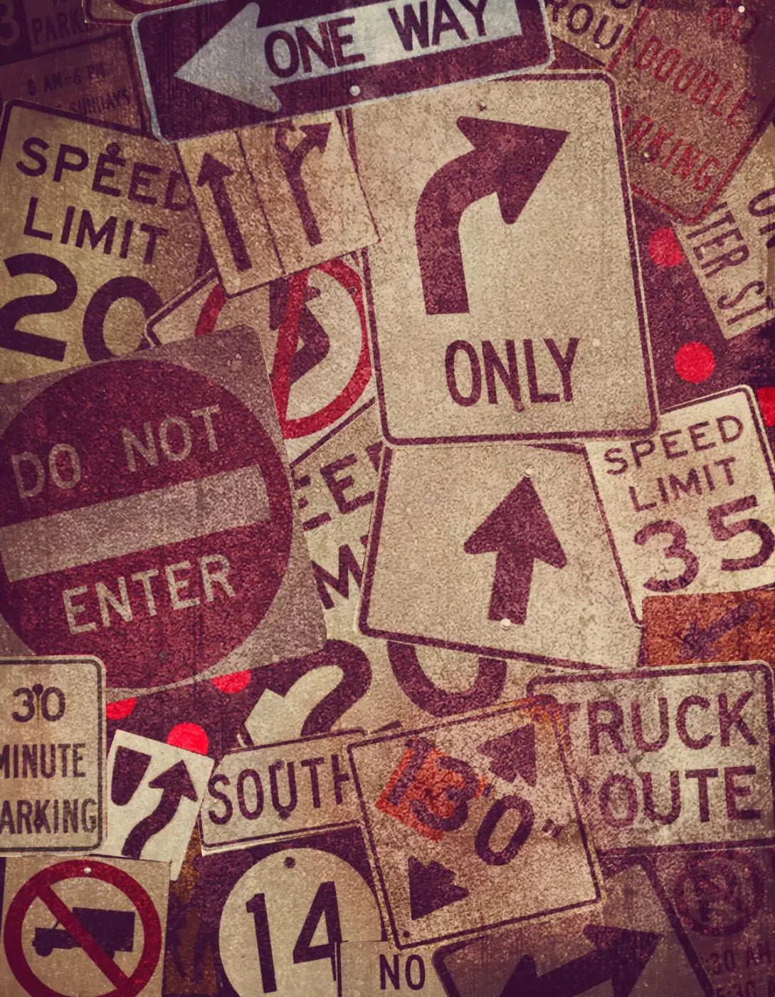 Signs 6X8 Fleece ( 72 X 96 Inch ) Backdrop