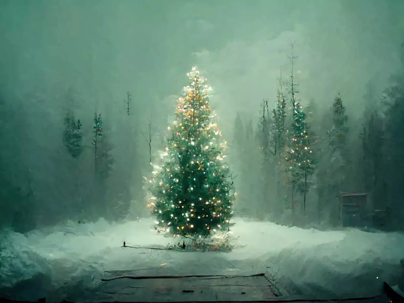 Silent Night 68X5 Fleece ( 80 X 60 Inch ) Backdrop