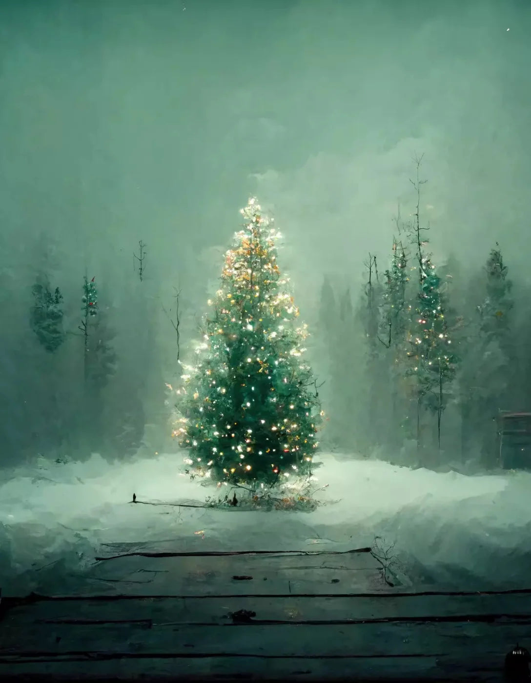 Silent Night 6X8 Fleece ( 72 X 96 Inch ) Backdrop