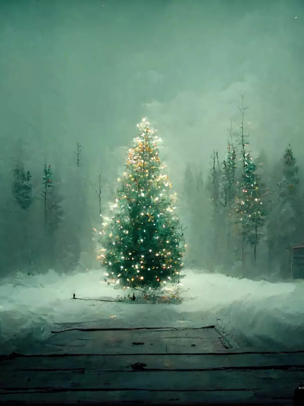 Silent Night 8X10 Fleece ( 96 X 120 Inch ) Backdrop