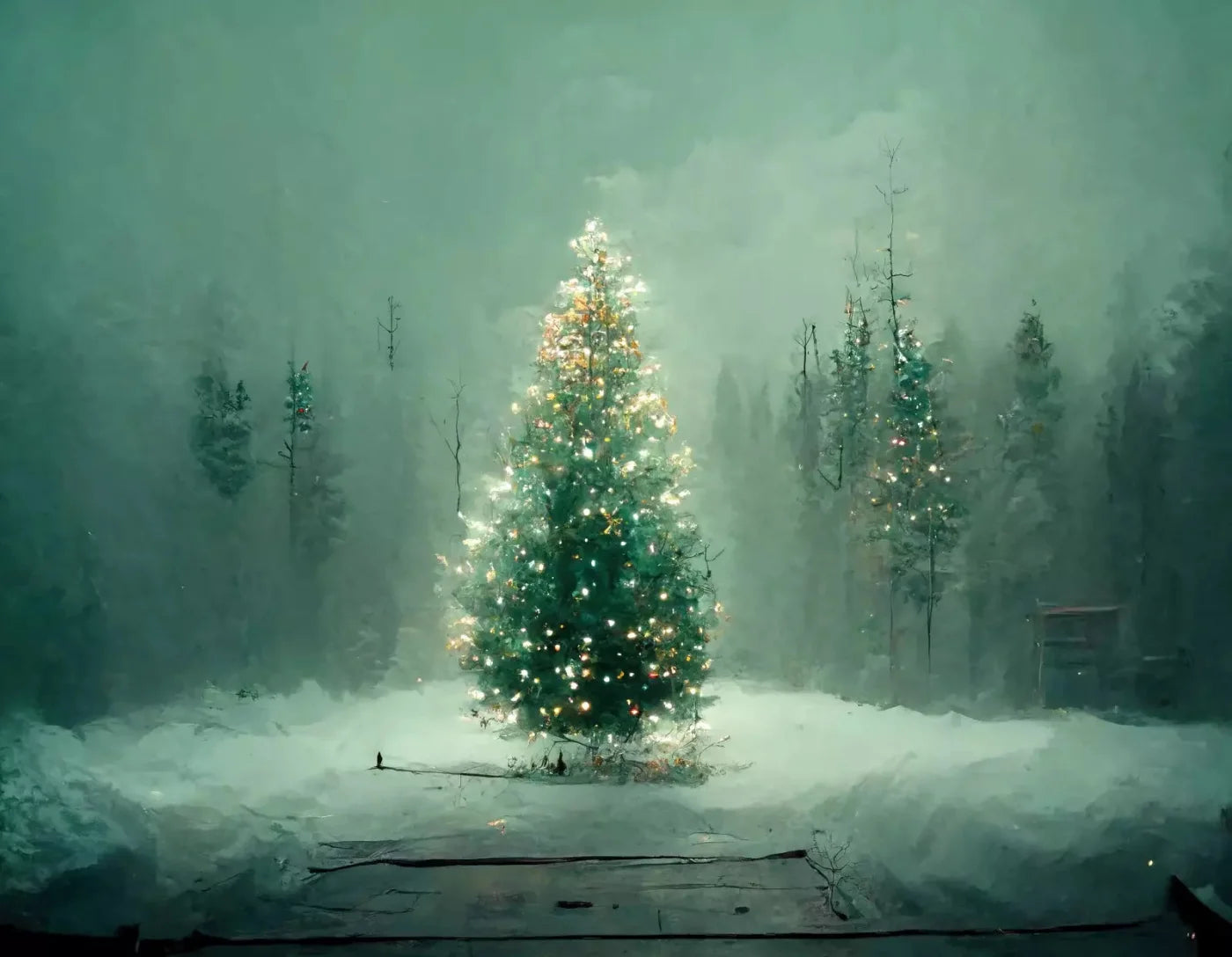 Silent Night 8X6 Fleece ( 96 X 72 Inch ) Backdrop
