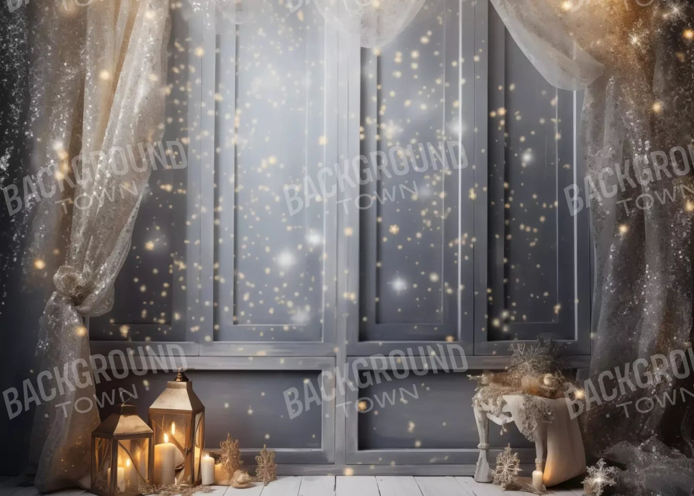 Silver And Gold Studio 1 7X5 Ultracloth ( 84 X 60 Inch ) Backdrop