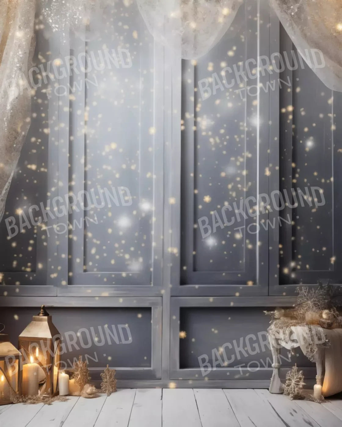 Silver And Gold Studio 1 8X10 Fleece ( 96 X 120 Inch ) Backdrop