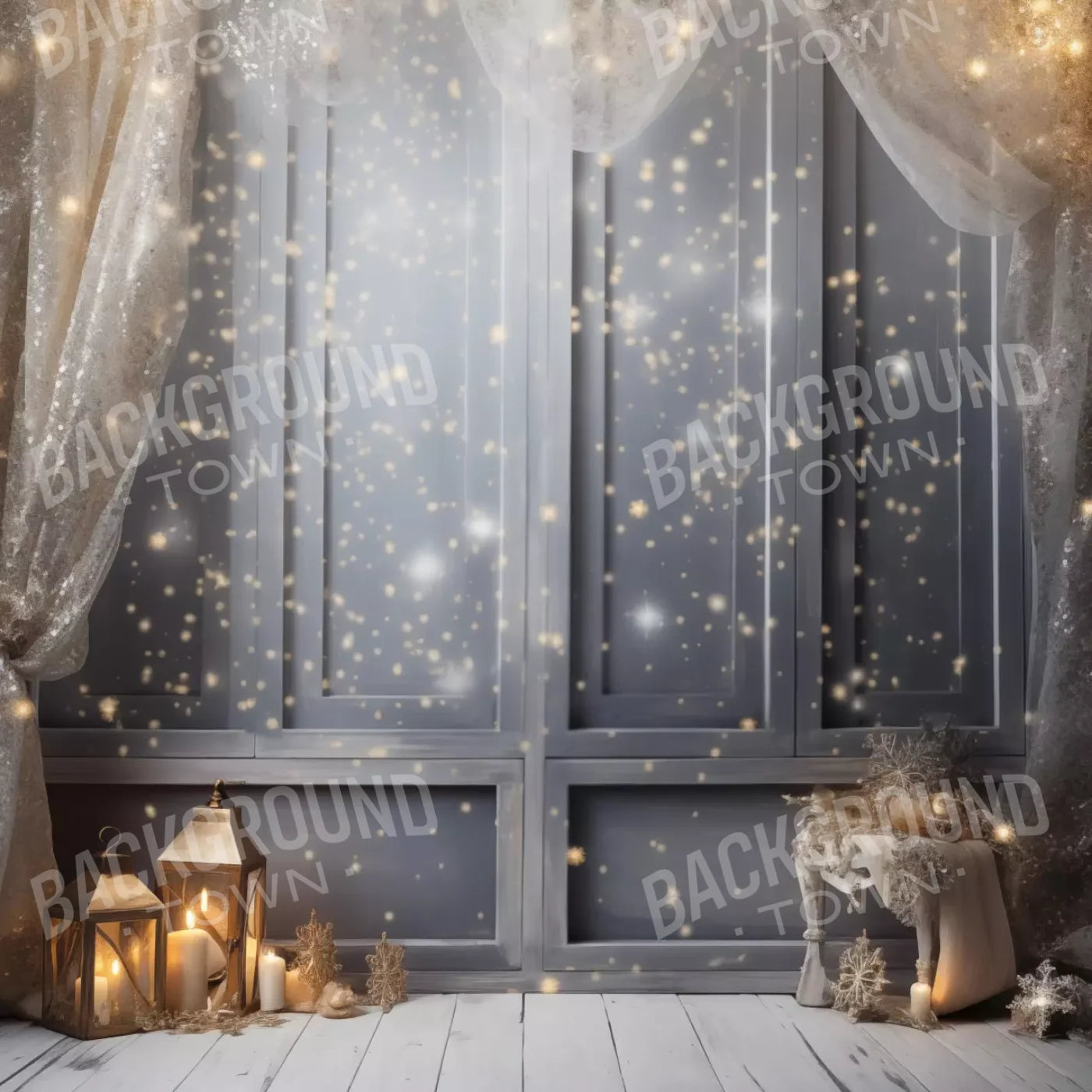 Silver And Gold Studio 1 8X8 Fleece ( 96 X Inch ) Backdrop