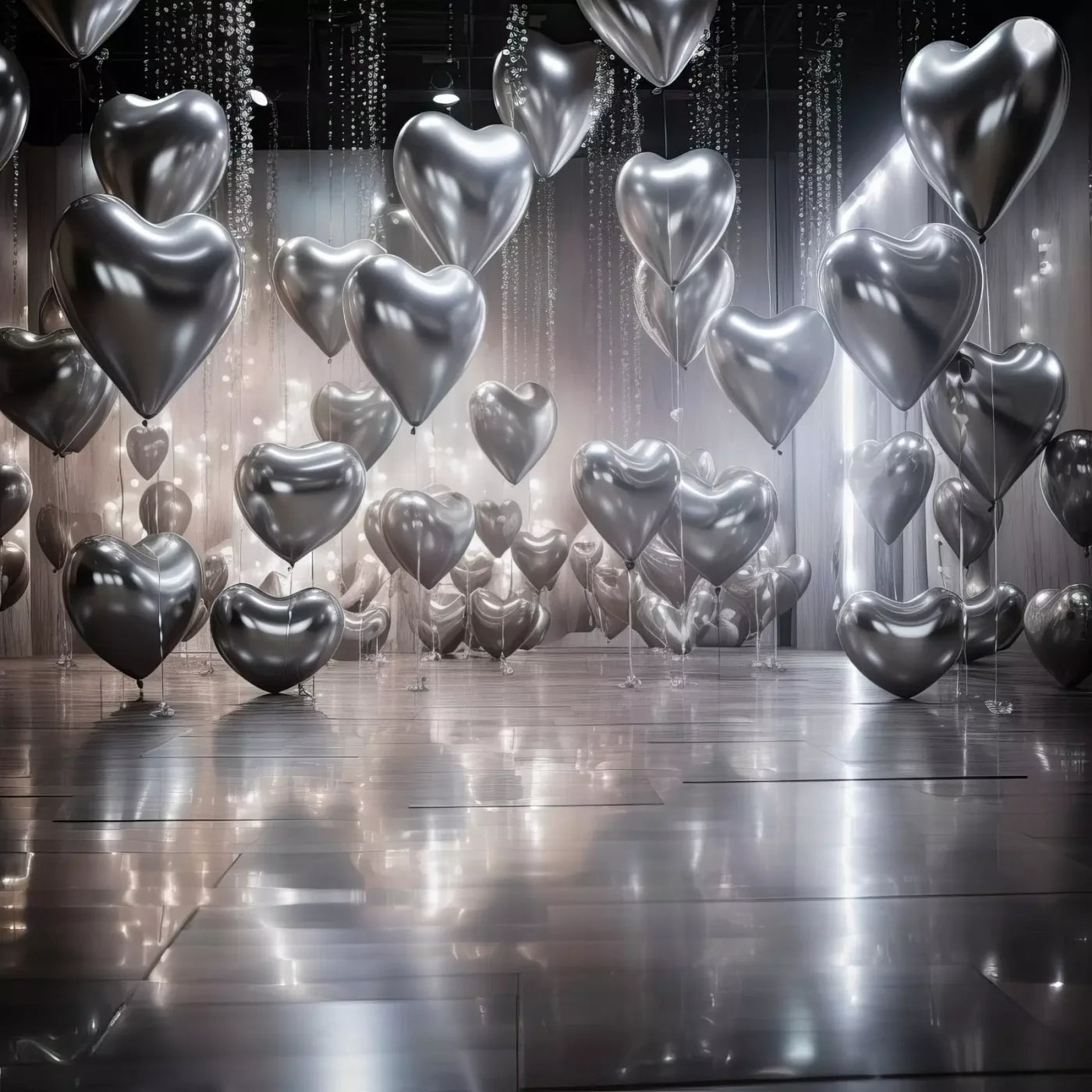 Silver Heart Elegance I 10’X10’ Ultracloth (120 X Inch) Backdrop