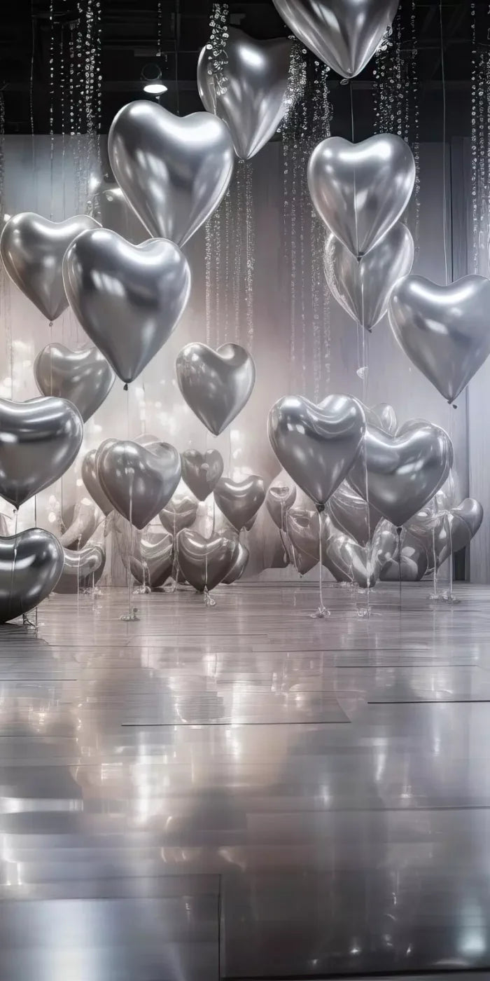 Silver Heart Elegance I 10’X20’ Ultracloth (120 X 240 Inch) Backdrop