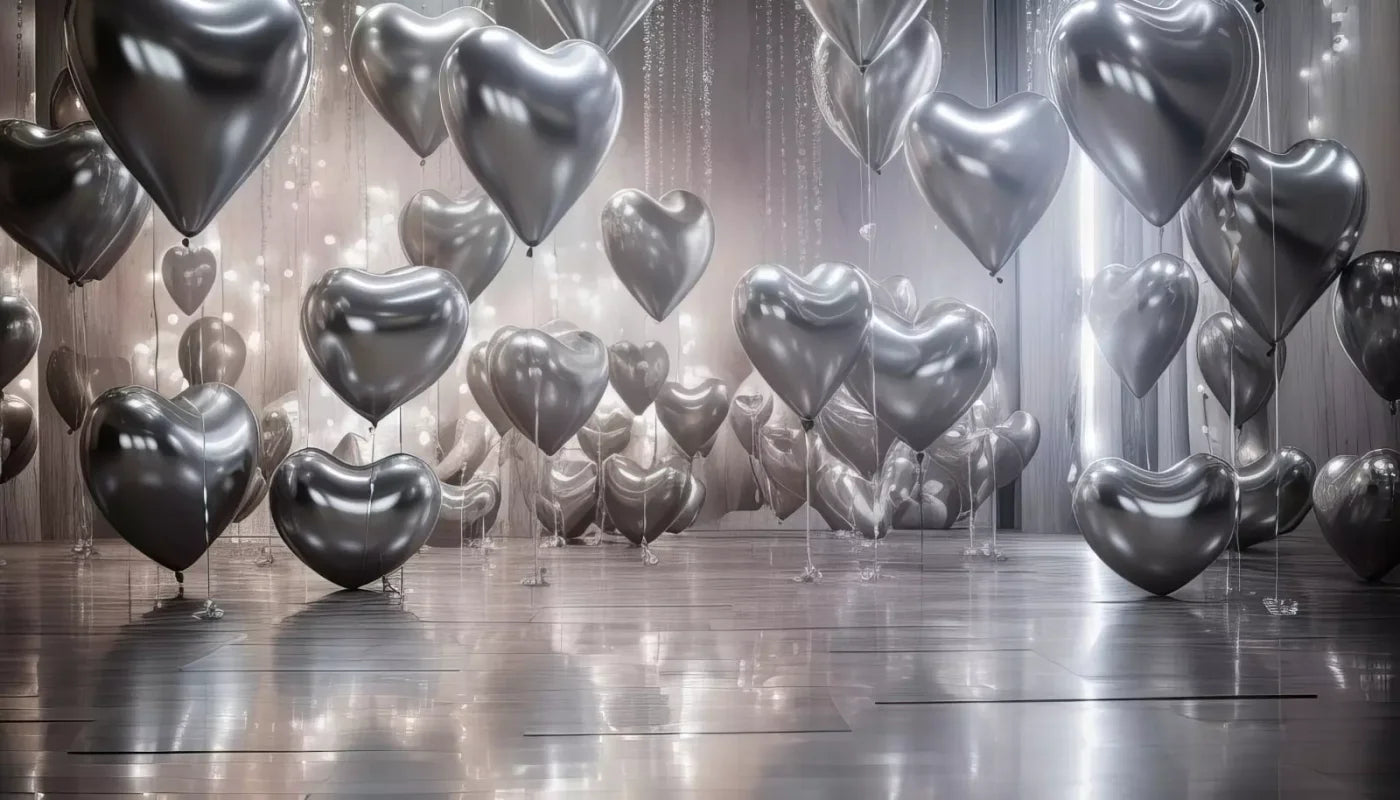 Silver Heart Elegance I 14’X8’ Ultracloth (168 X 96 Inch) Backdrop