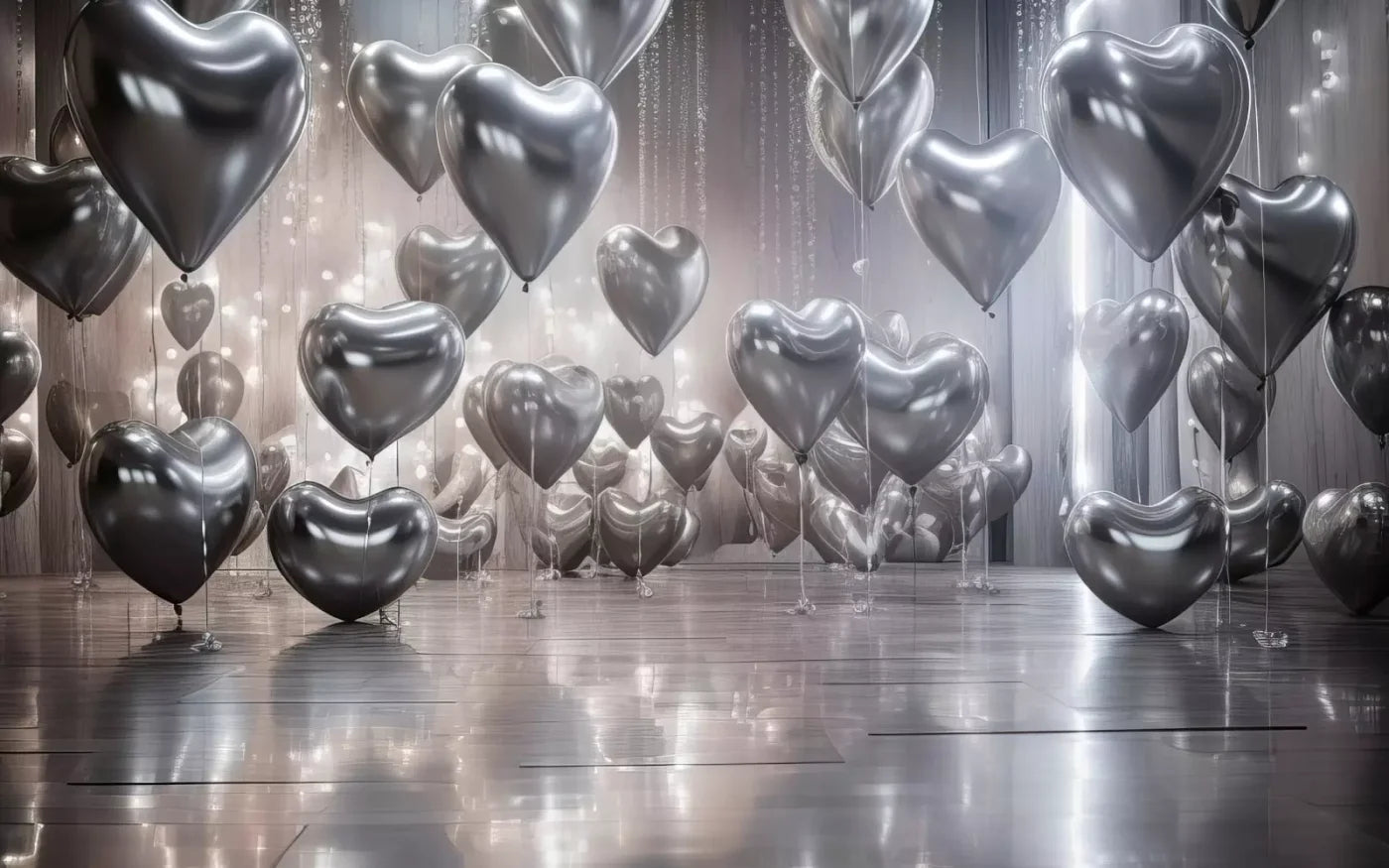 Silver Heart Elegance I 16’X10’ Ultracloth (192 X 120 Inch) Backdrop
