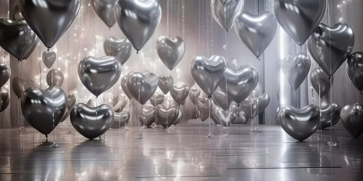 Silver Heart Elegance I 16’X8’ Ultracloth (192 X 96 Inch) Backdrop