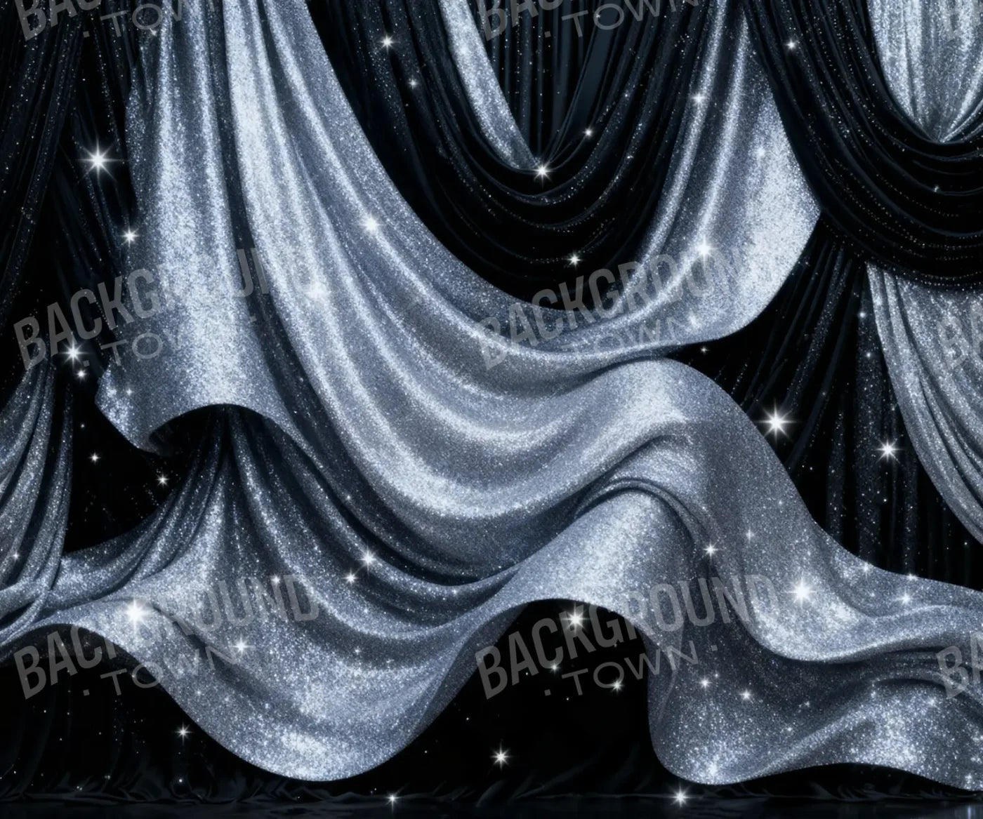 Silver Stardust Drapes New Years 12’x10’ UltraCloth (144 x 120 inch) Backdrop